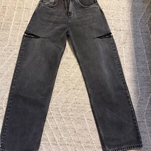 Maison Martin Margiela Dark Gray Cut-Out jeans.